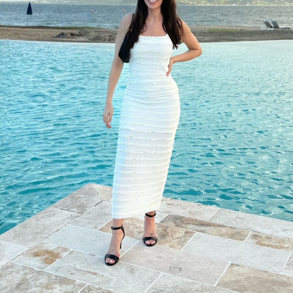 Kellie Textured Maxi Dress - White